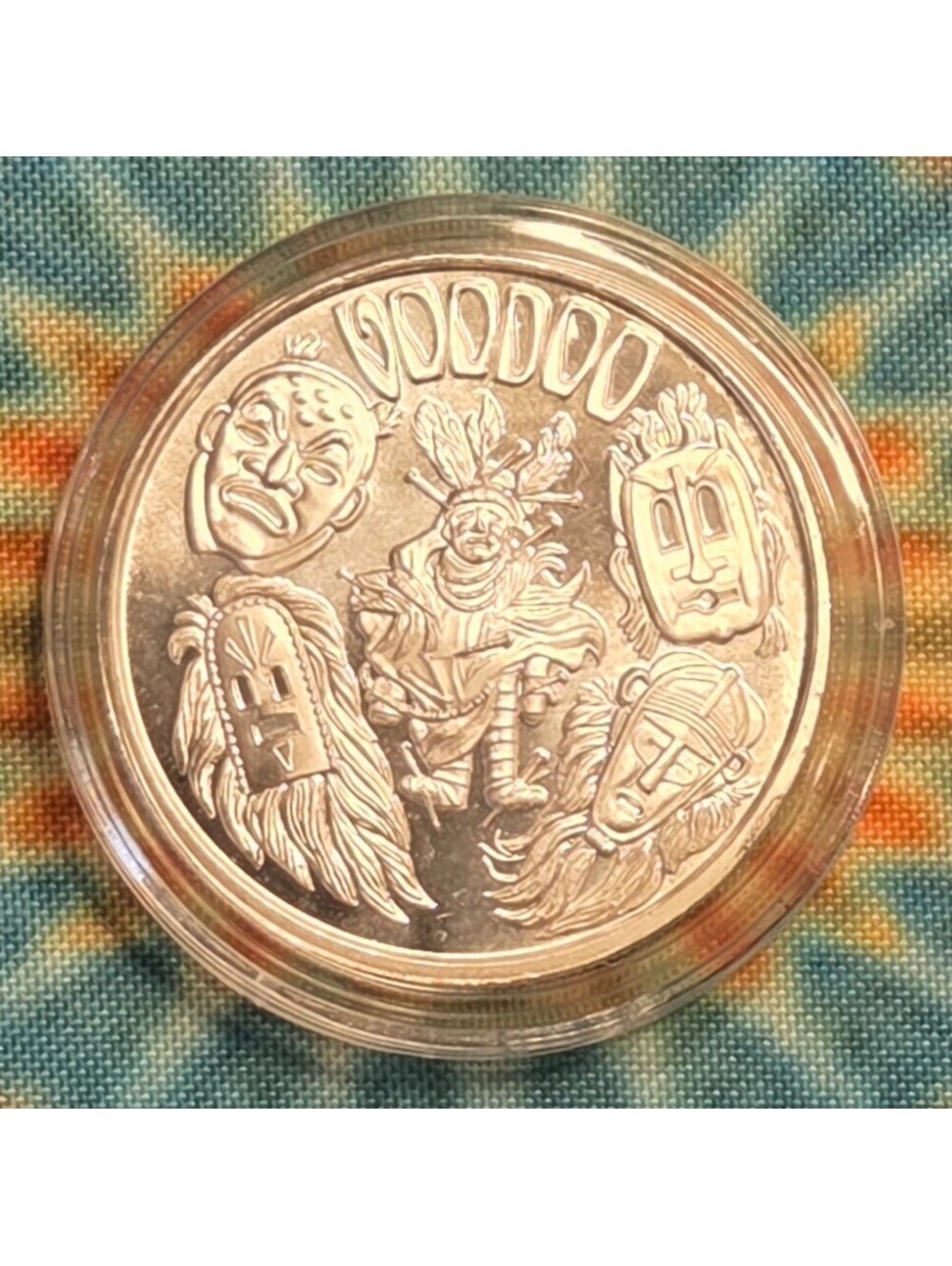 RARE! VOODOO Masks Mythological Legends Series 1oz .999 Fine Silver Capsule NICE